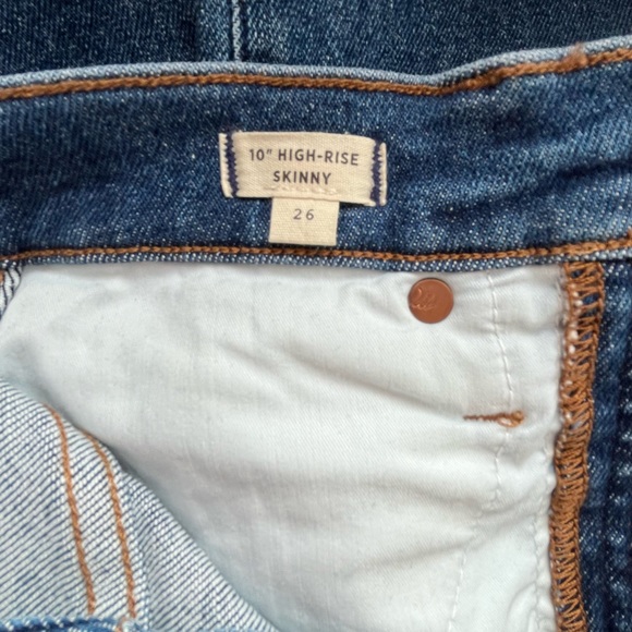 Madewell 10" High-Rise Skinny Jeans, Size 26, Smithley Wash - Picture 7 of 12
